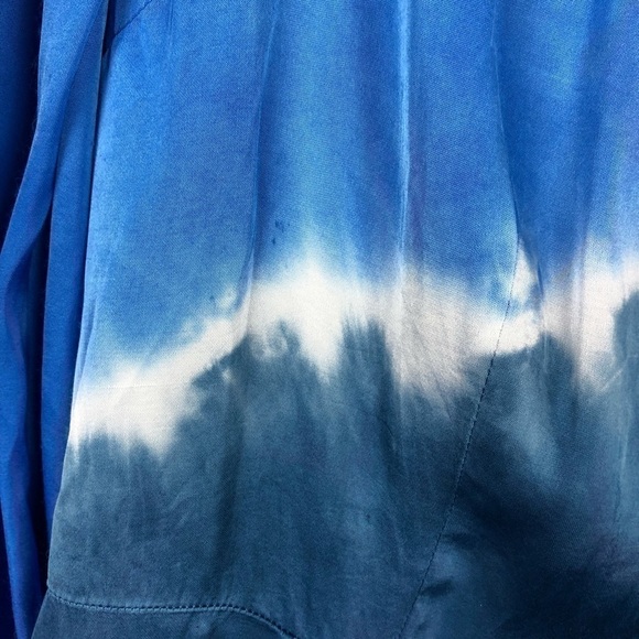 Raquel Allegra Victorian Ruffle Tie Dye Dress Blue Casual Maxi Small Long Sleeve - Picture 10 of 13